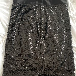 NWT The Limited Black Sequin Skirt Sz 8